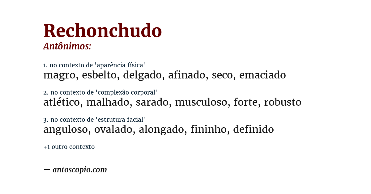 Antônimo de rechonchudo
