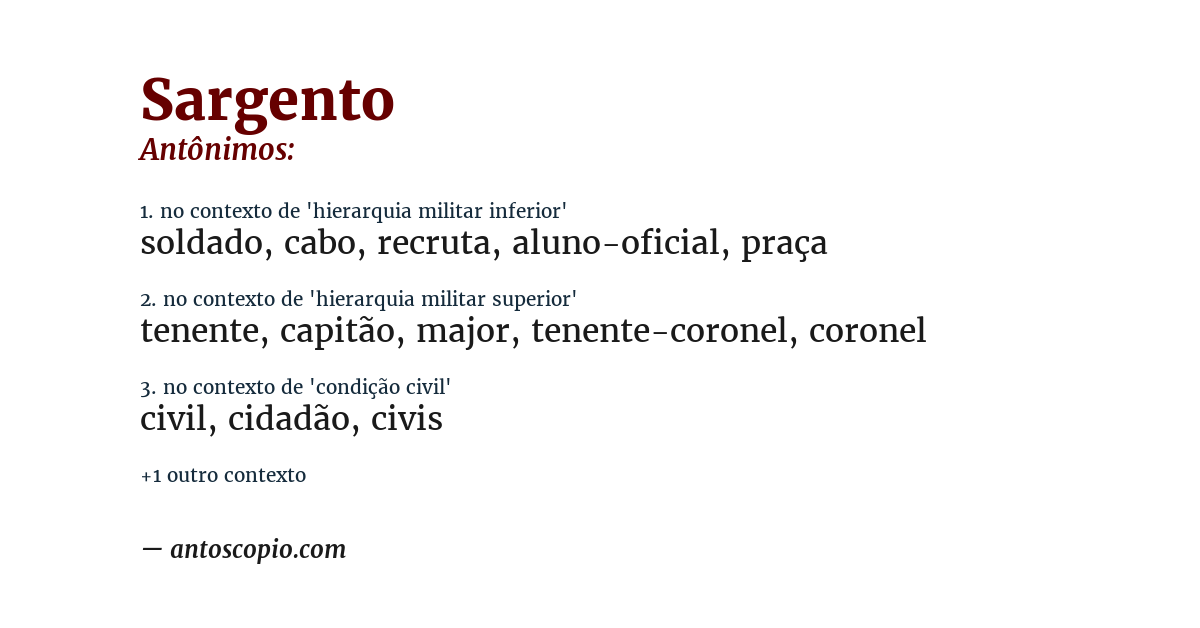 Antônimo de sargento