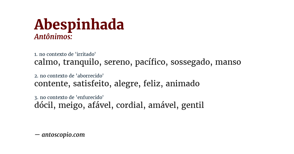 Antônimo de abespinhada