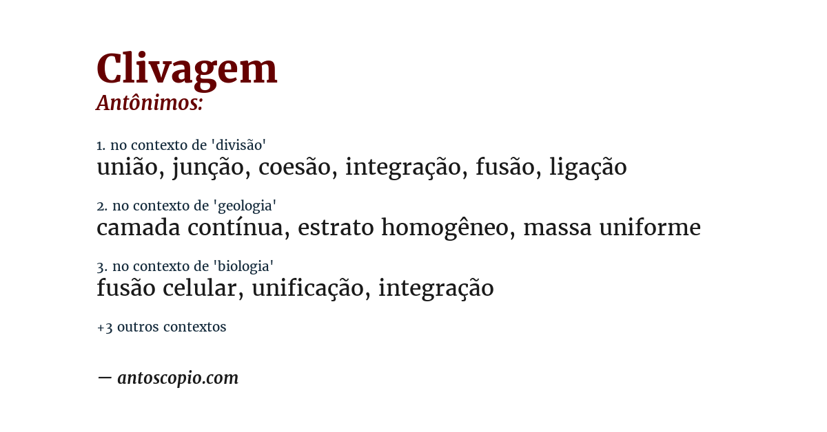 Antônimo de clivagem