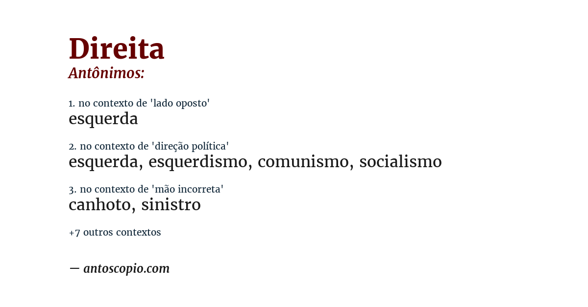 Antônimo de direita