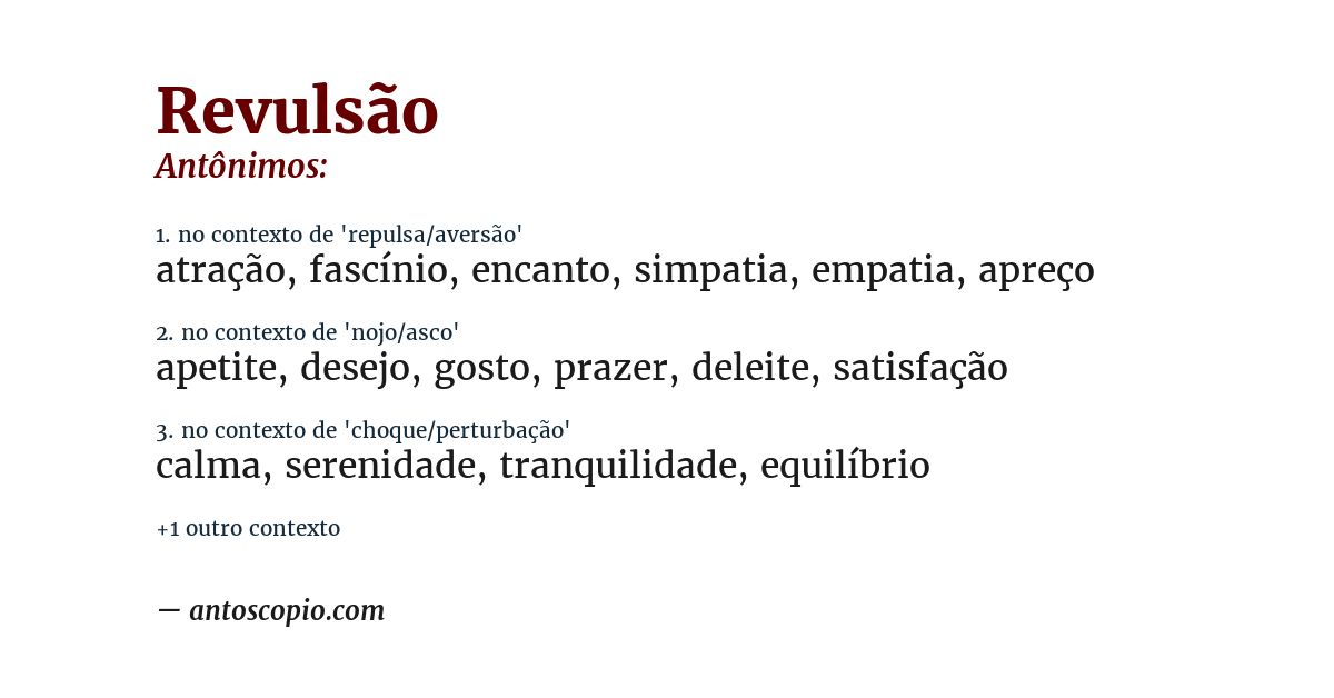 Antônimo de revulsão