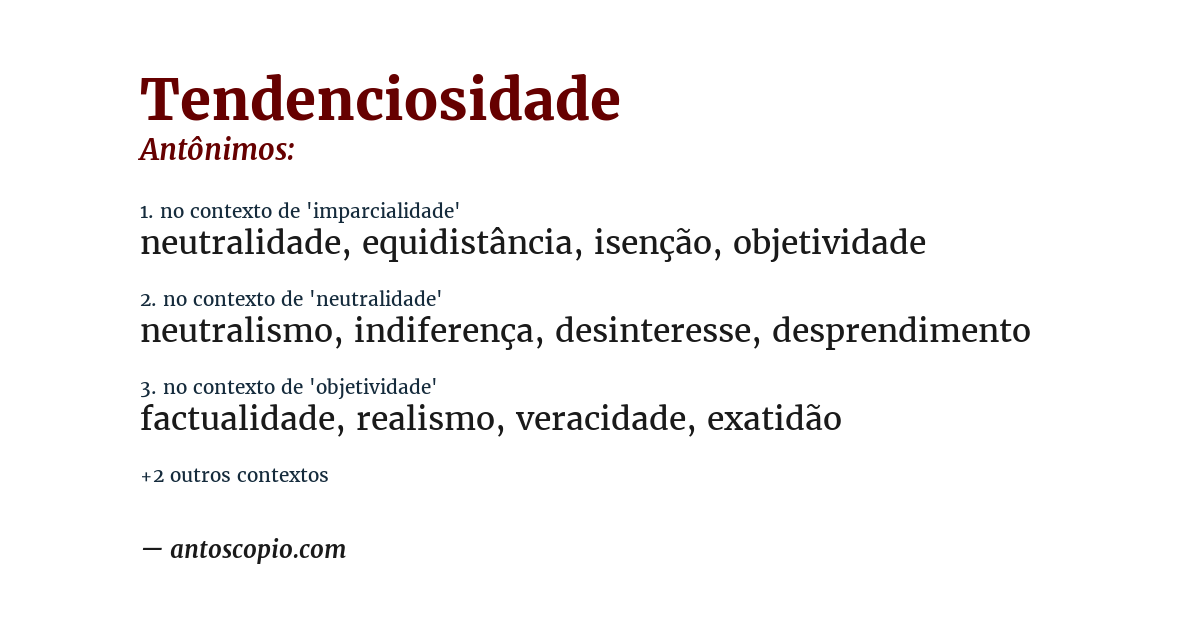 Antônimo de tendenciosidade