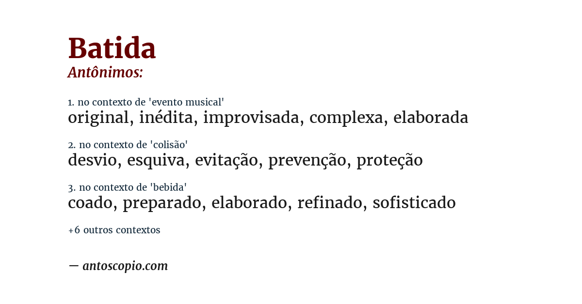 Antônimo de batida