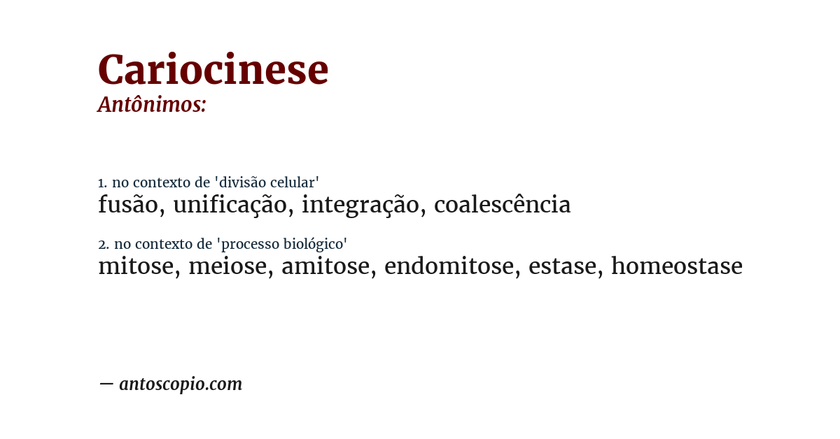 Antônimo de cariocinese