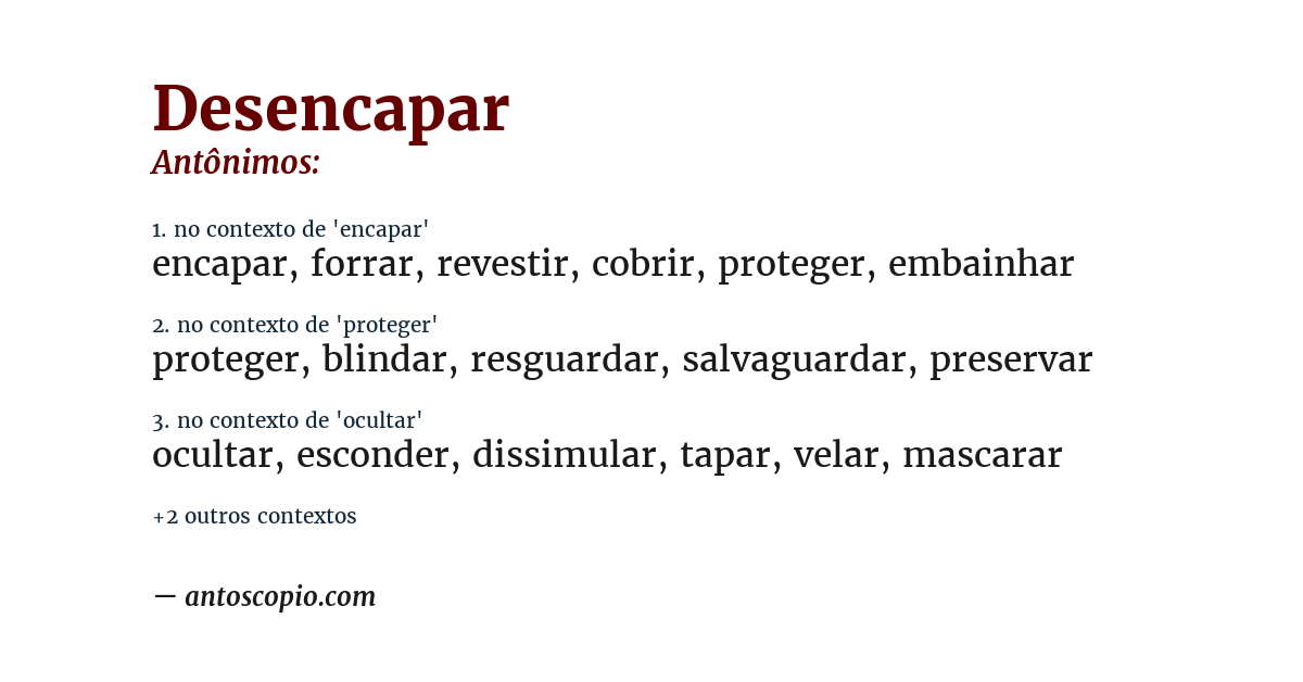 Antônimo de desencapar