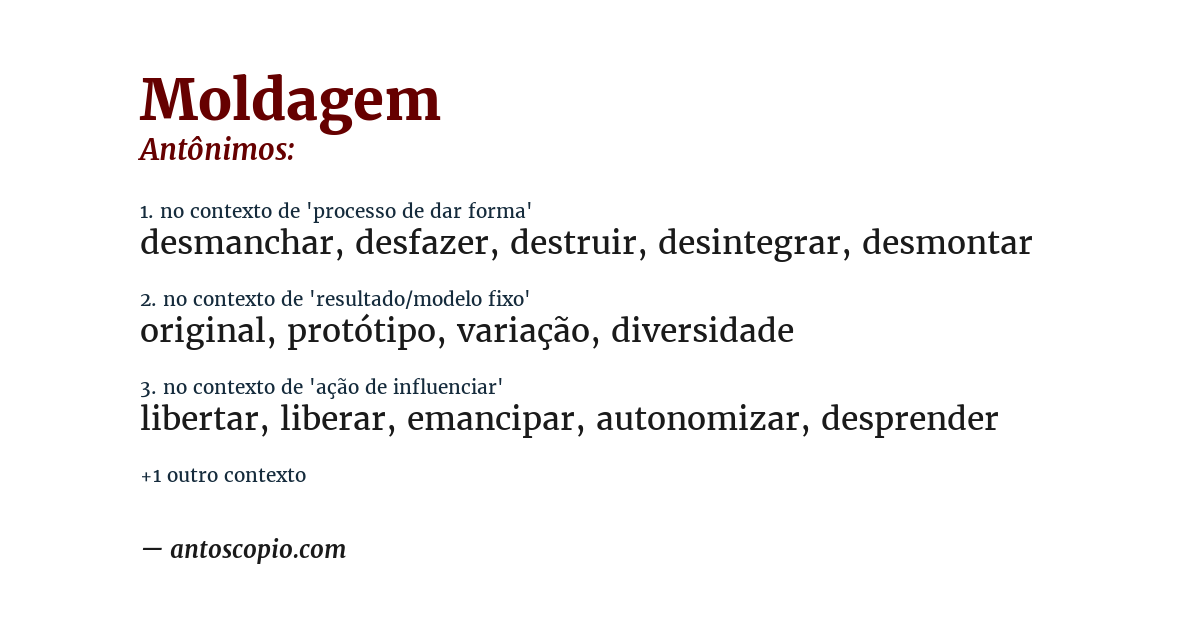 Antônimo de moldagem