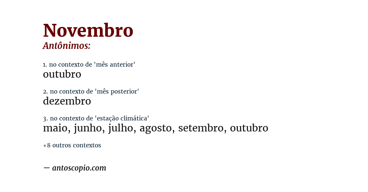Antônimo de novembro