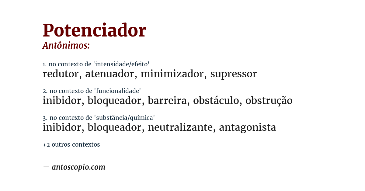 Antônimo de potenciador