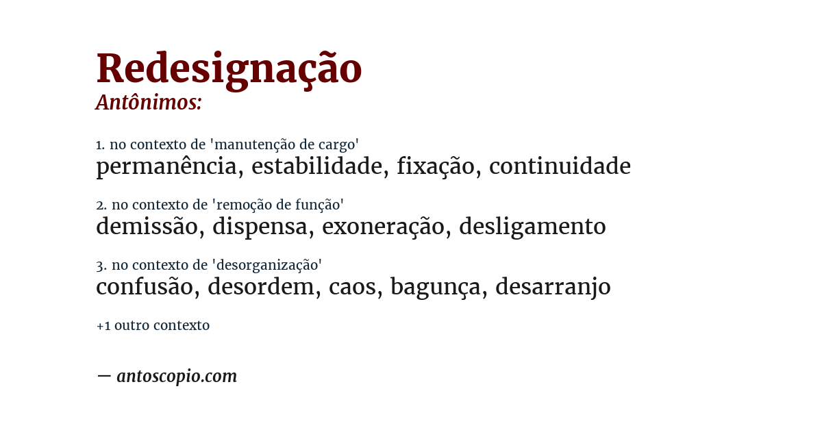 Antônimo de redesignação