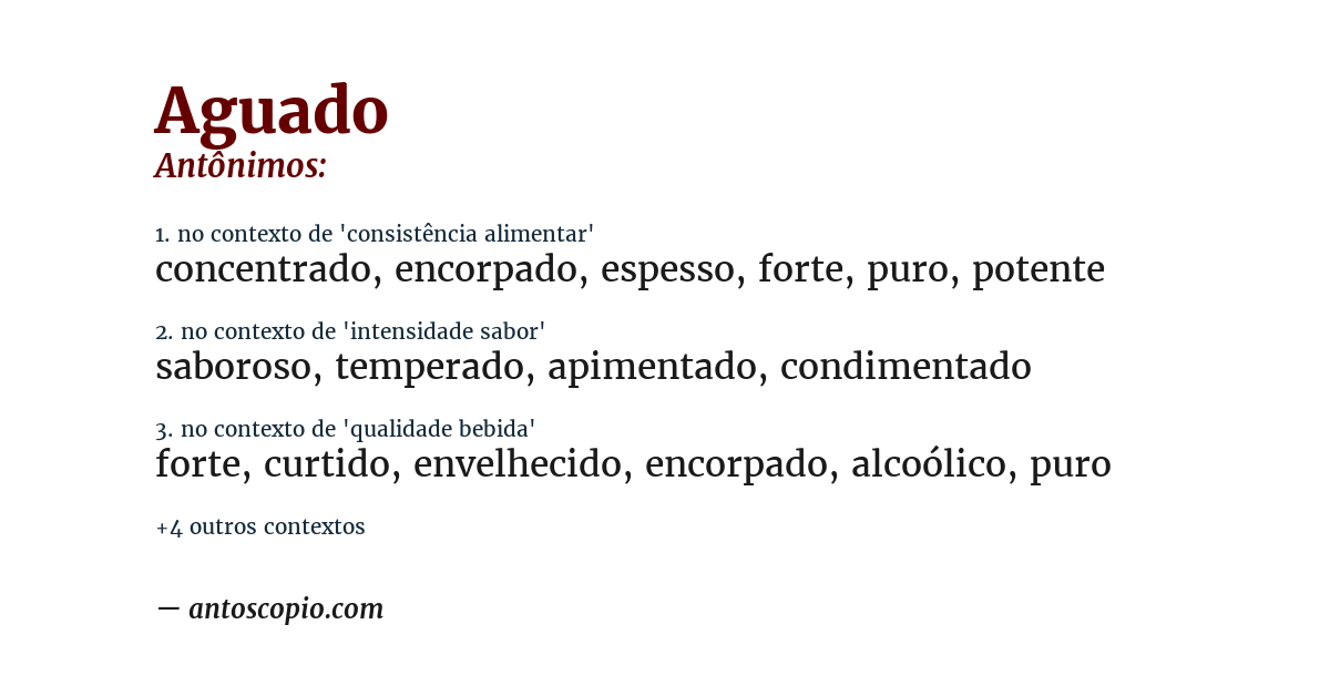 Antônimo de aguado