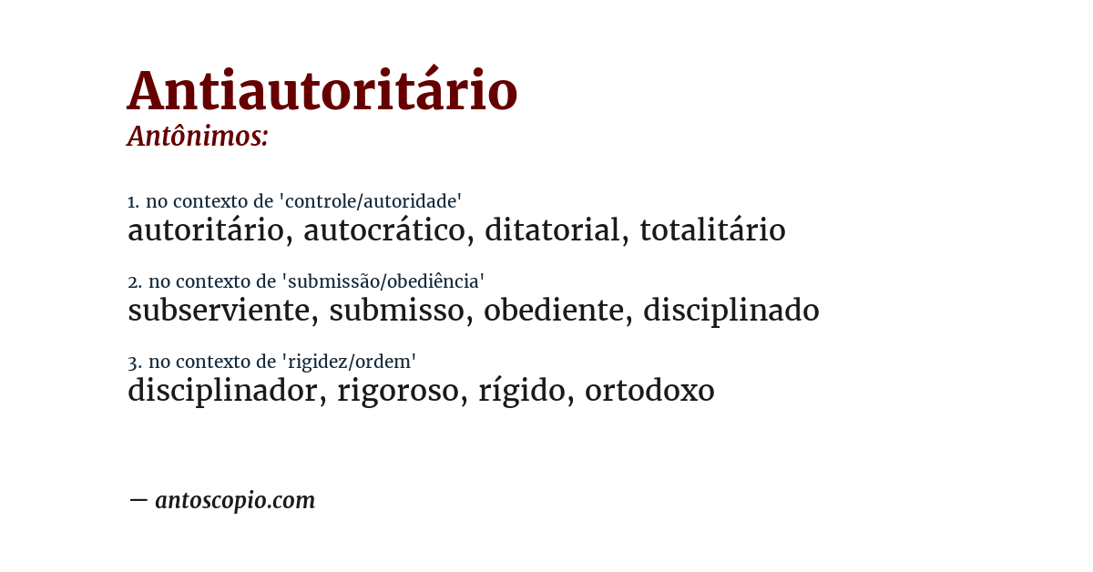Antônimo de antiautoritário