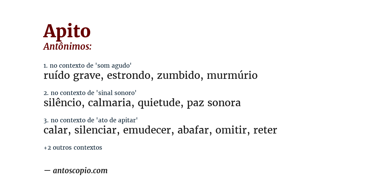 Antônimo de apito