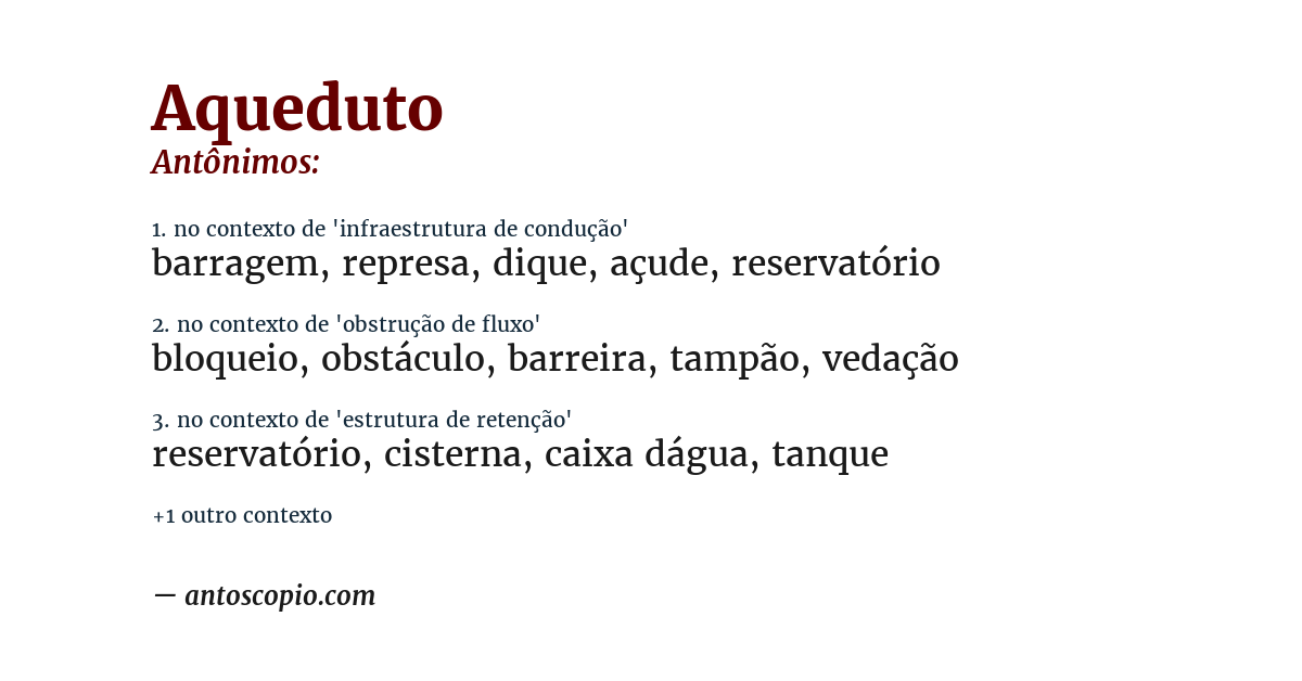 Antônimo de aqueduto