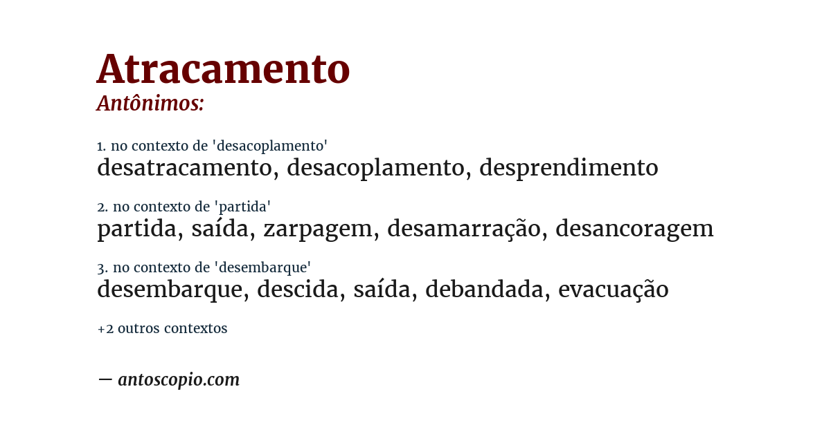 Antônimo de atracamento