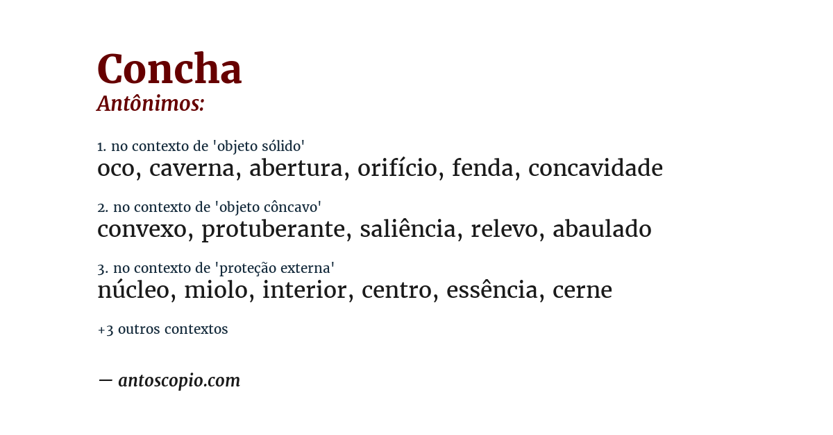 Antônimo de concha