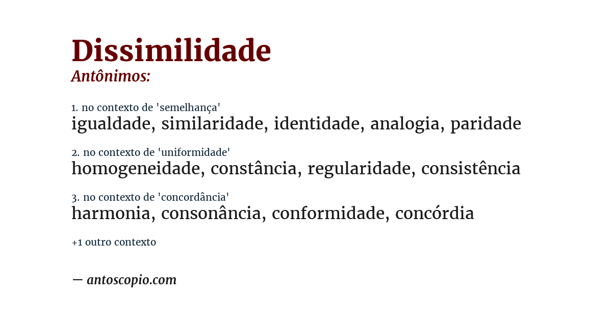 Antônimo de dissimilidade