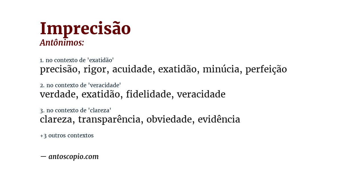 Antônimo de imprecisão