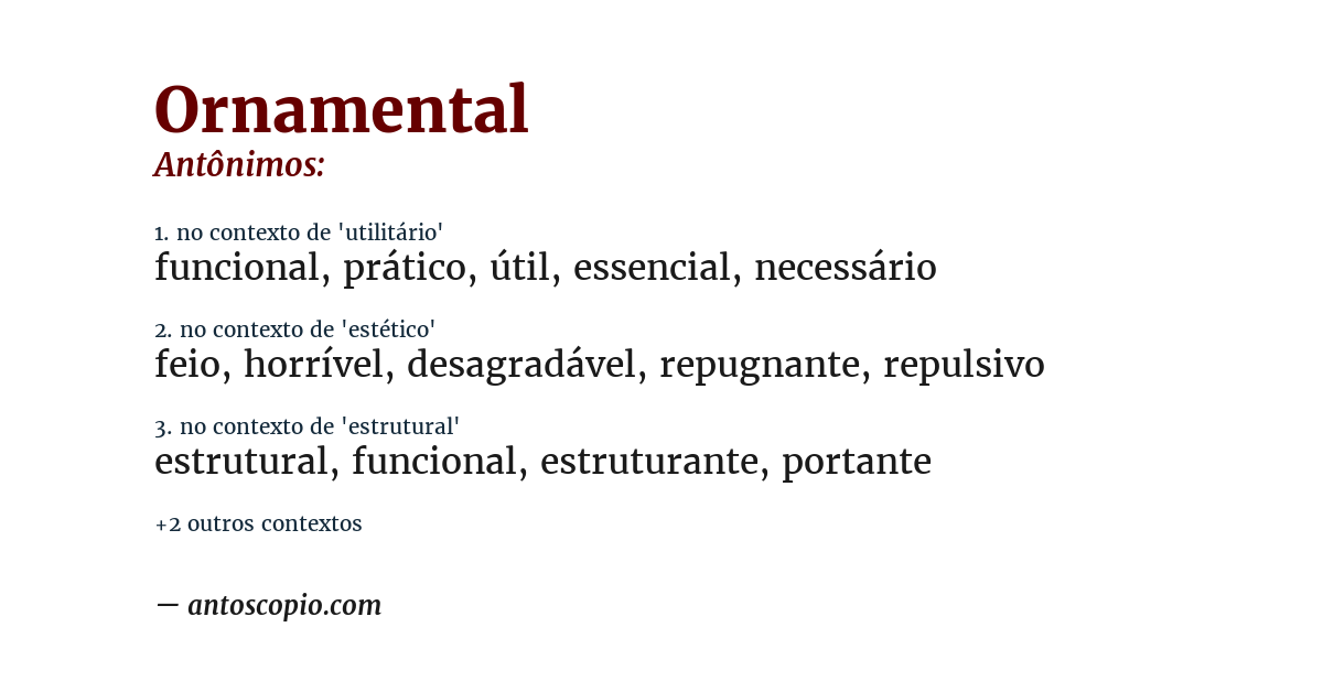 Antônimo de ornamental