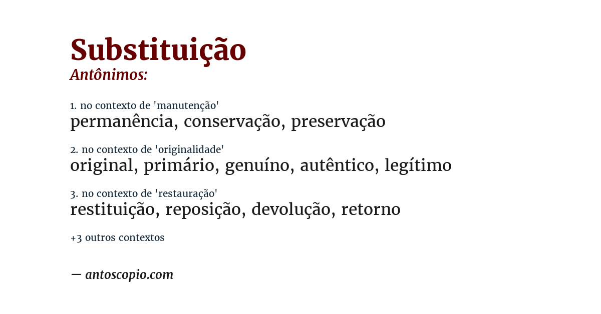 Antônimo de substituição