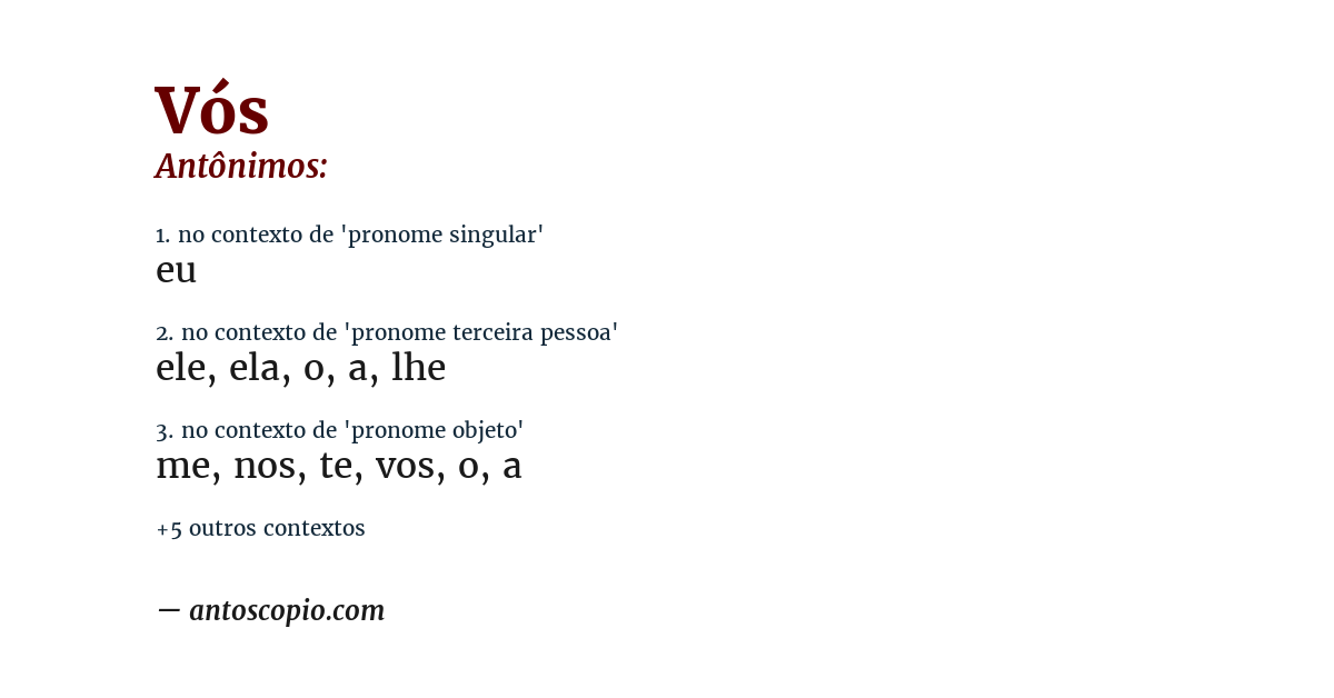 Antônimo de vós