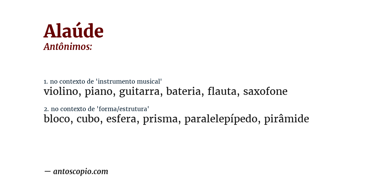 Antônimo de alaúde