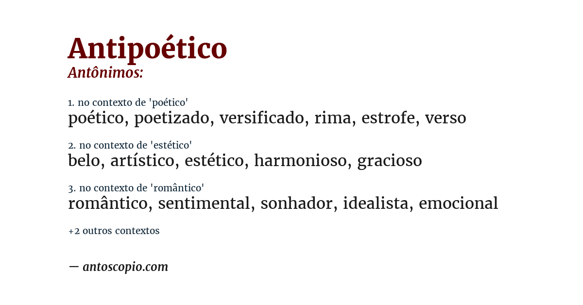 Antônimo de antipoético