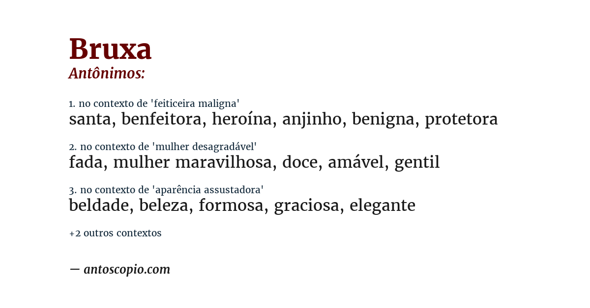Antônimo de bruxa