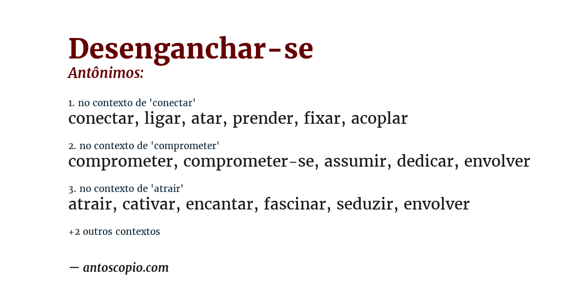 Antônimo de desenganchar-se