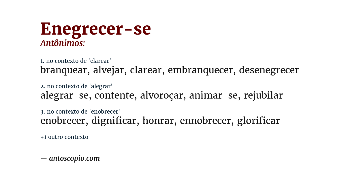 Antônimo de enegrecer-se