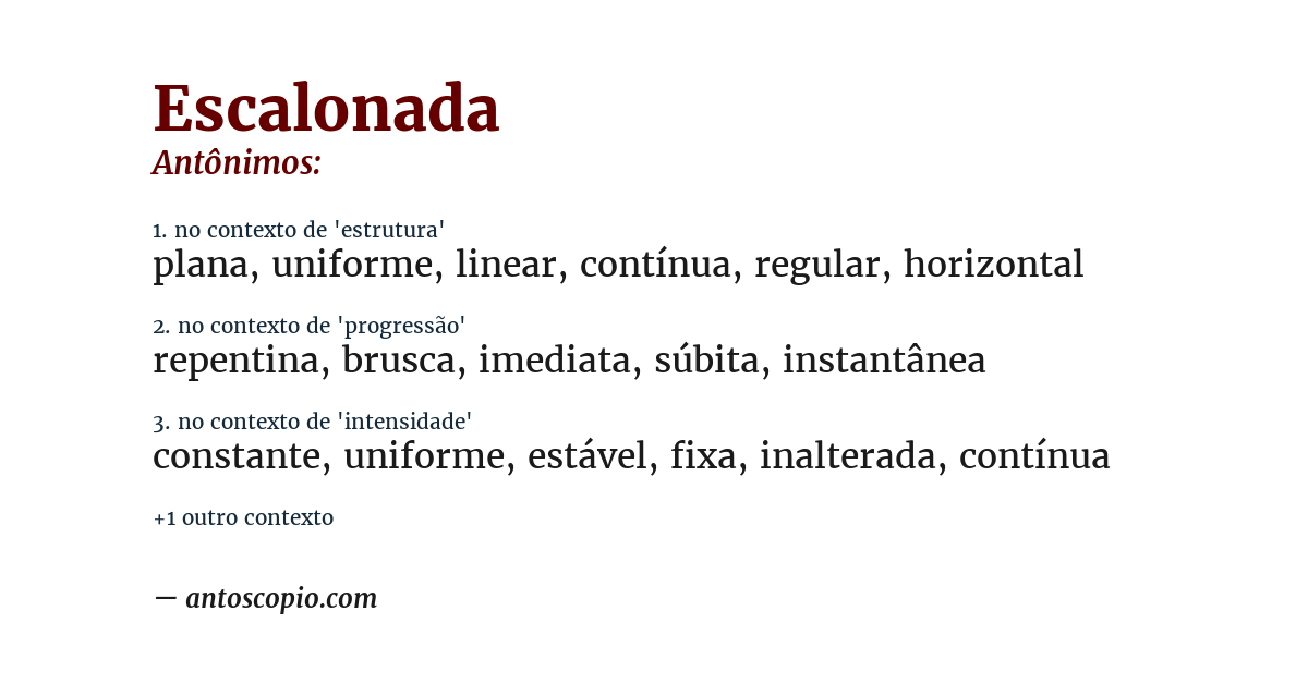 Antônimo de escalonada