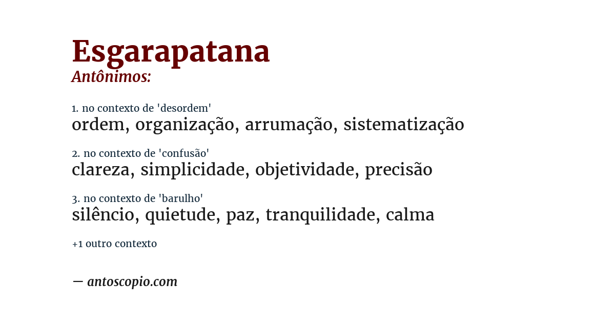 Antônimo de esgarapatana