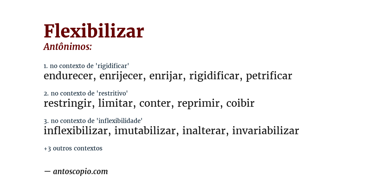 Antônimo de flexibilizar