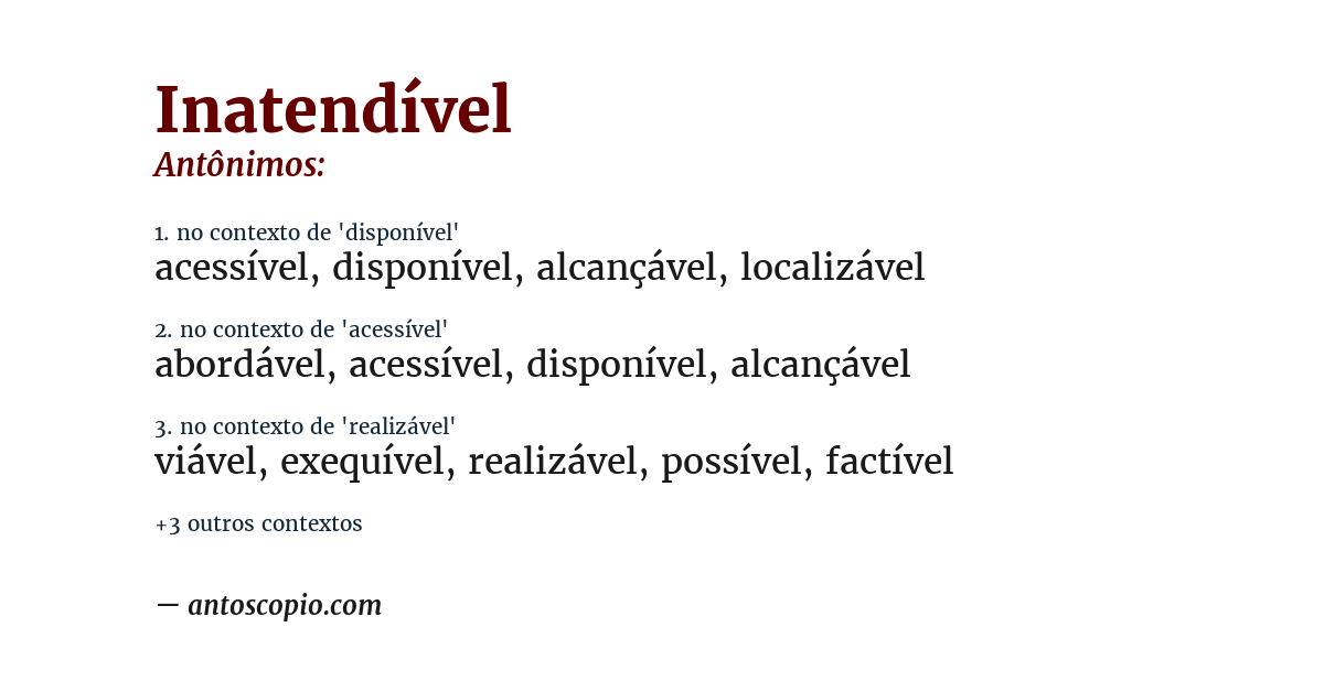 Antônimo de inatendível