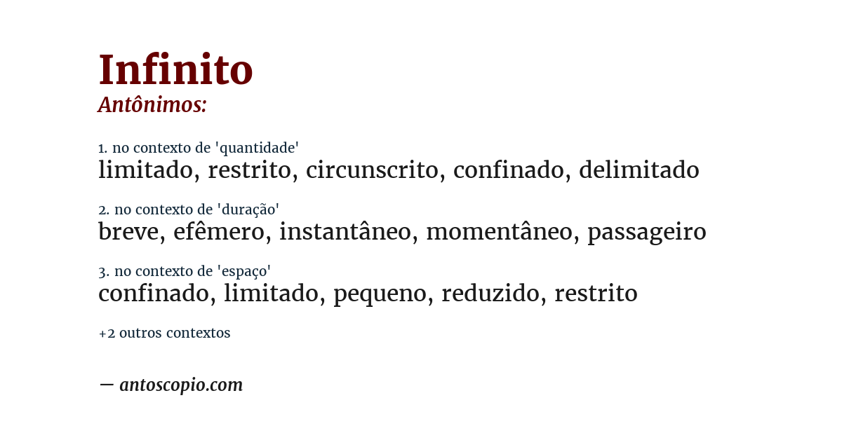 Antônimo de infinito