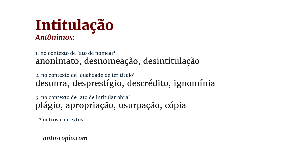 Antônimo de intitulação