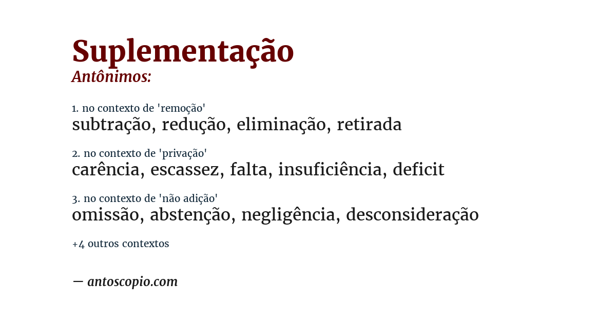Antônimo de suplementação