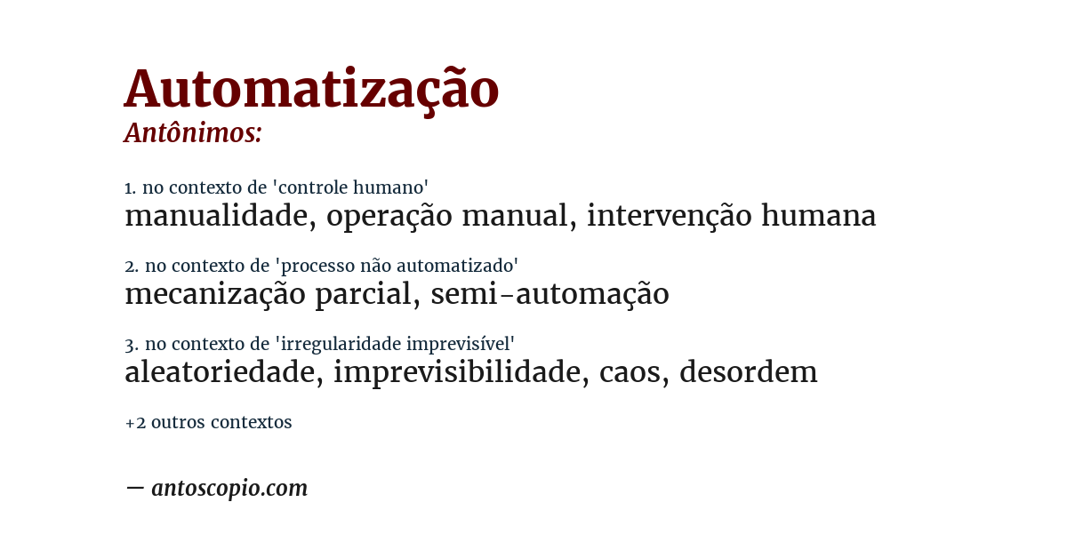 Antônimo de automatização