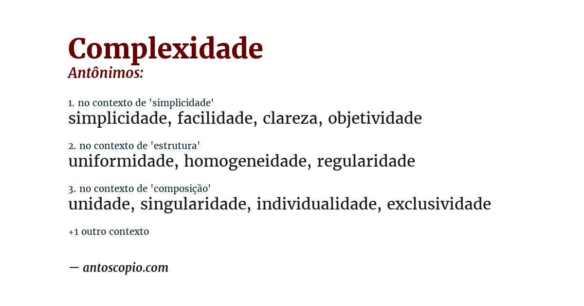 Antônimo de complexidade