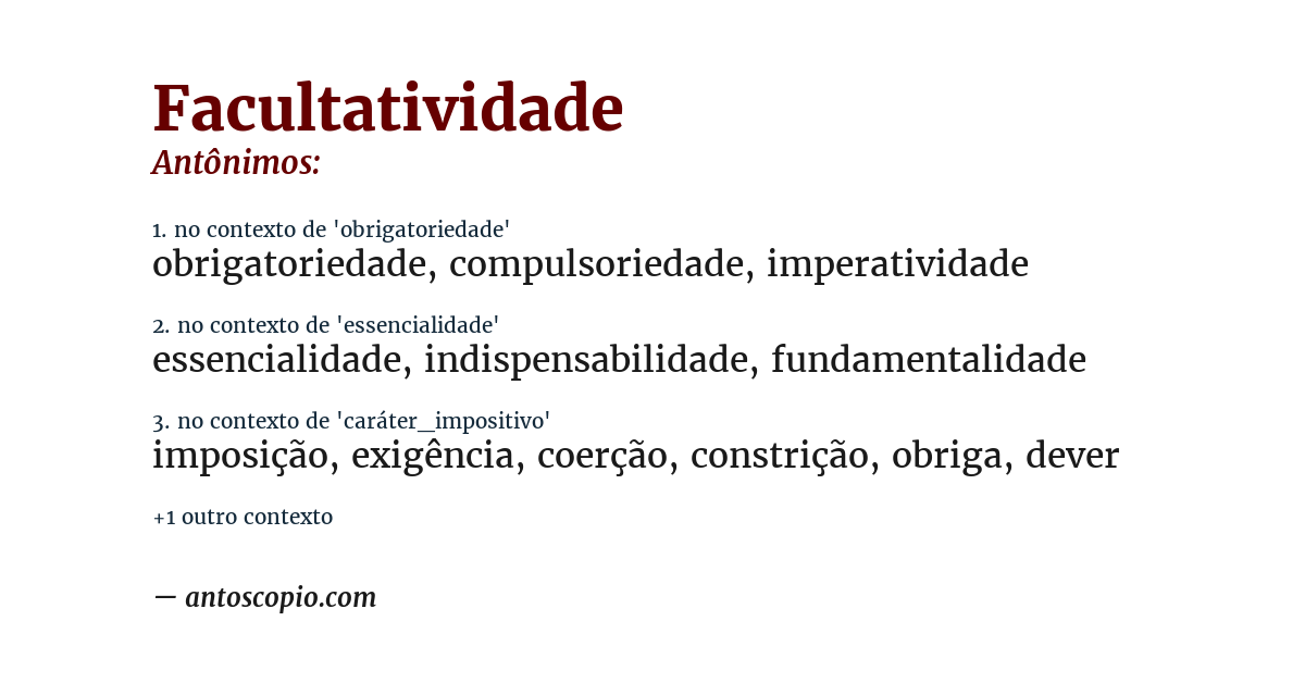Antônimo de facultatividade