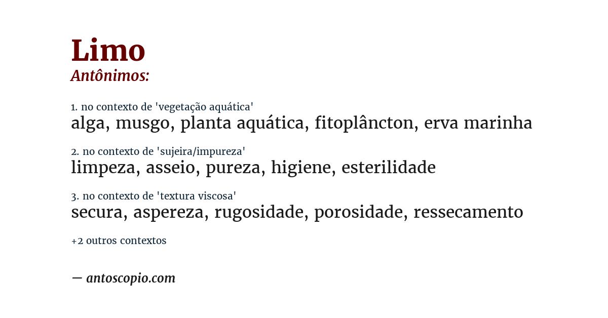 Antônimo de limo
