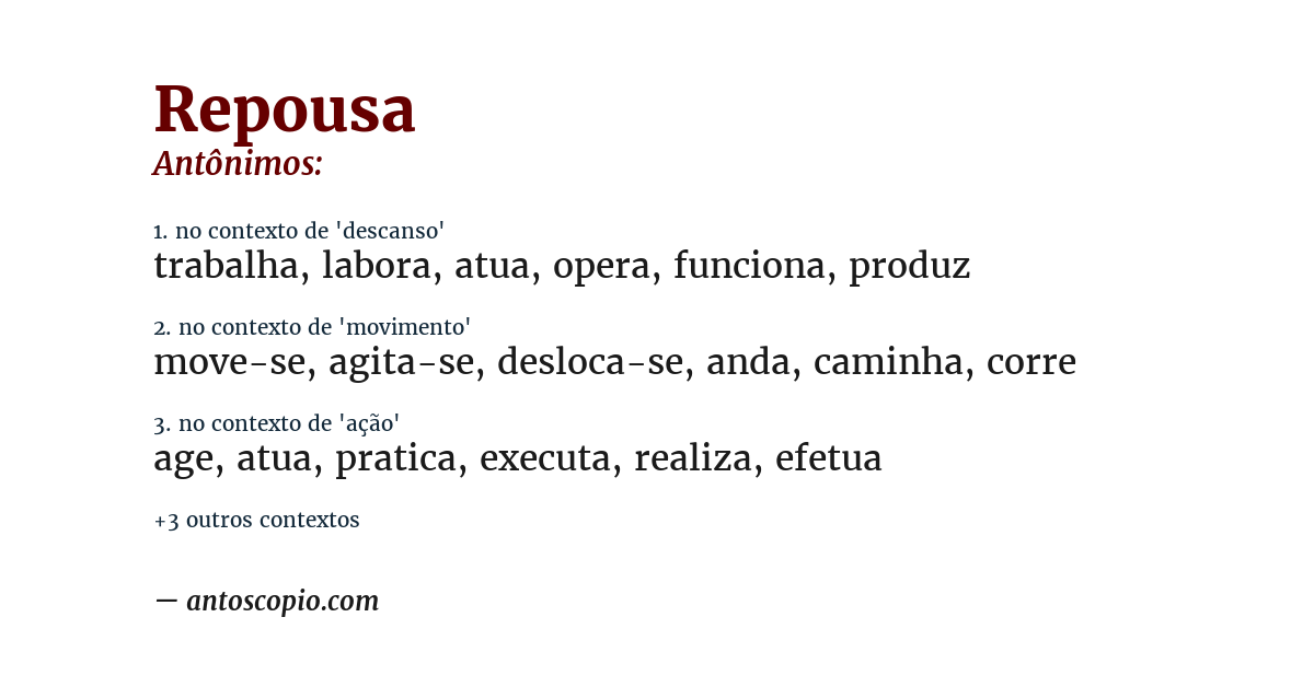 Antônimo de repousa
