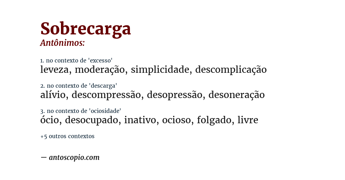 Antônimo de sobrecarga