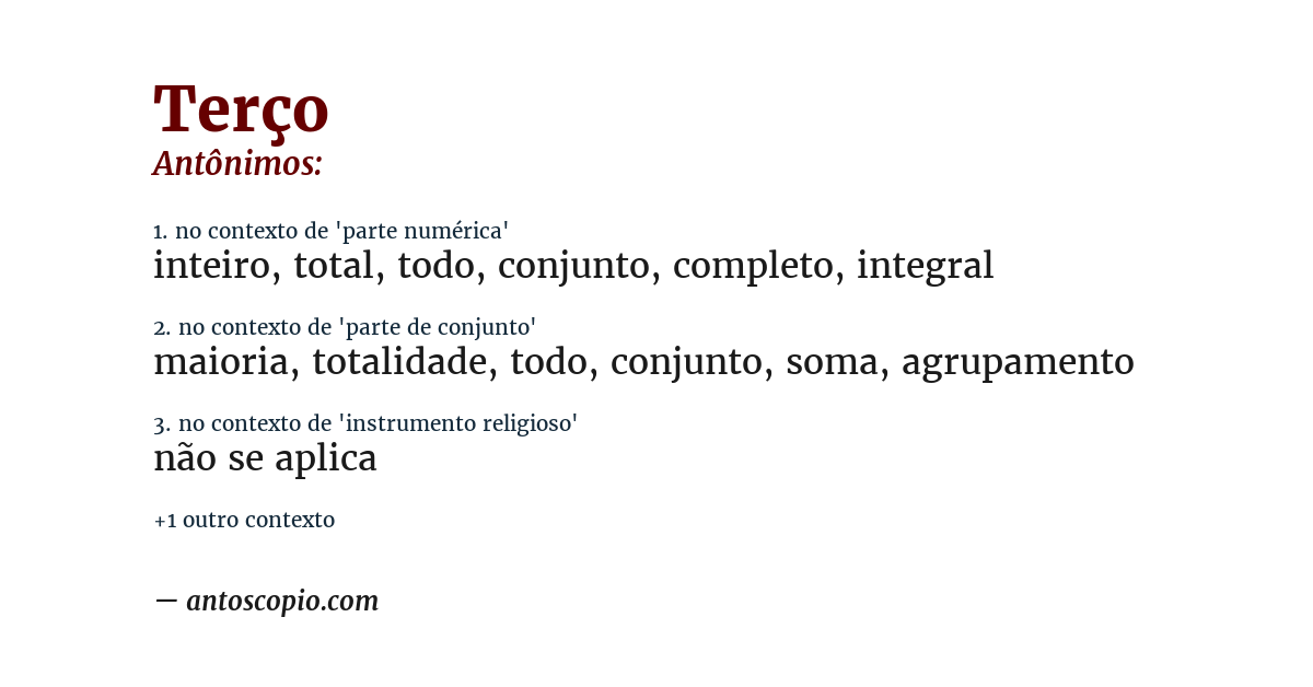 Antônimo de terço