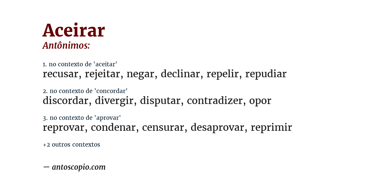 Antônimo de aceirar