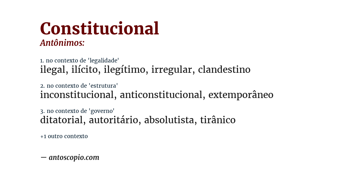 Antônimo de constitucional