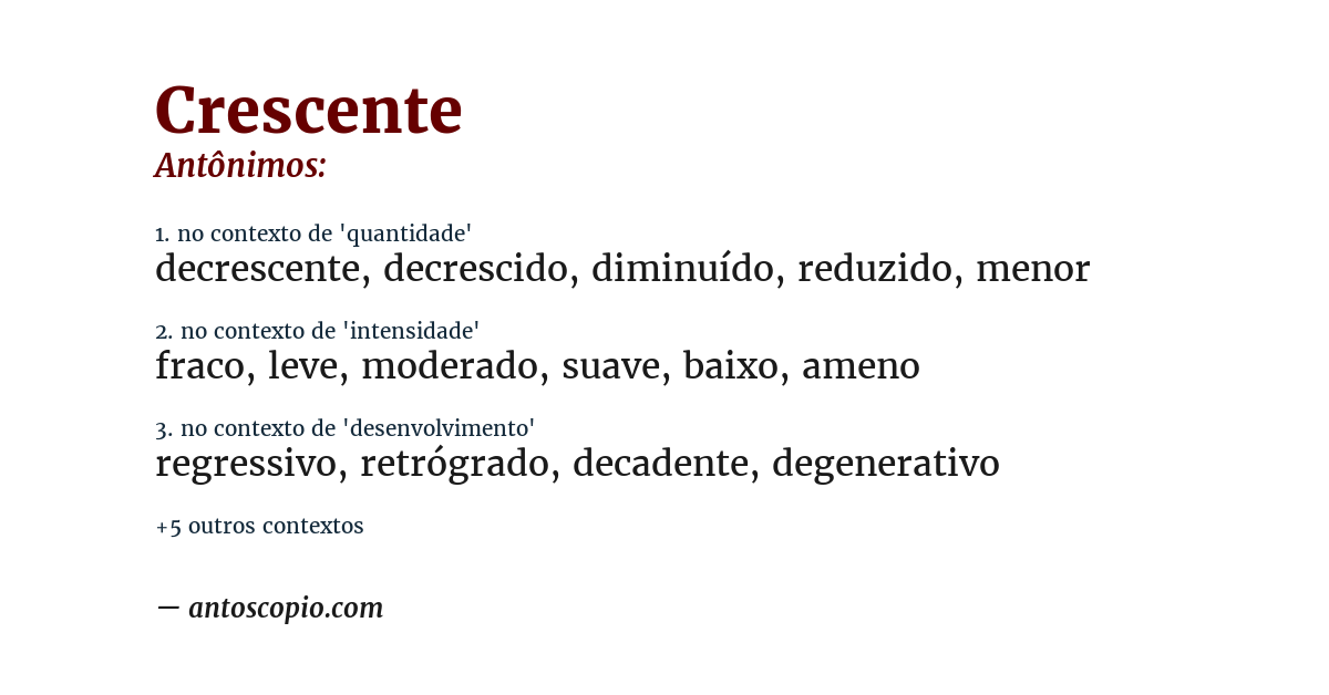 Antônimo de crescente