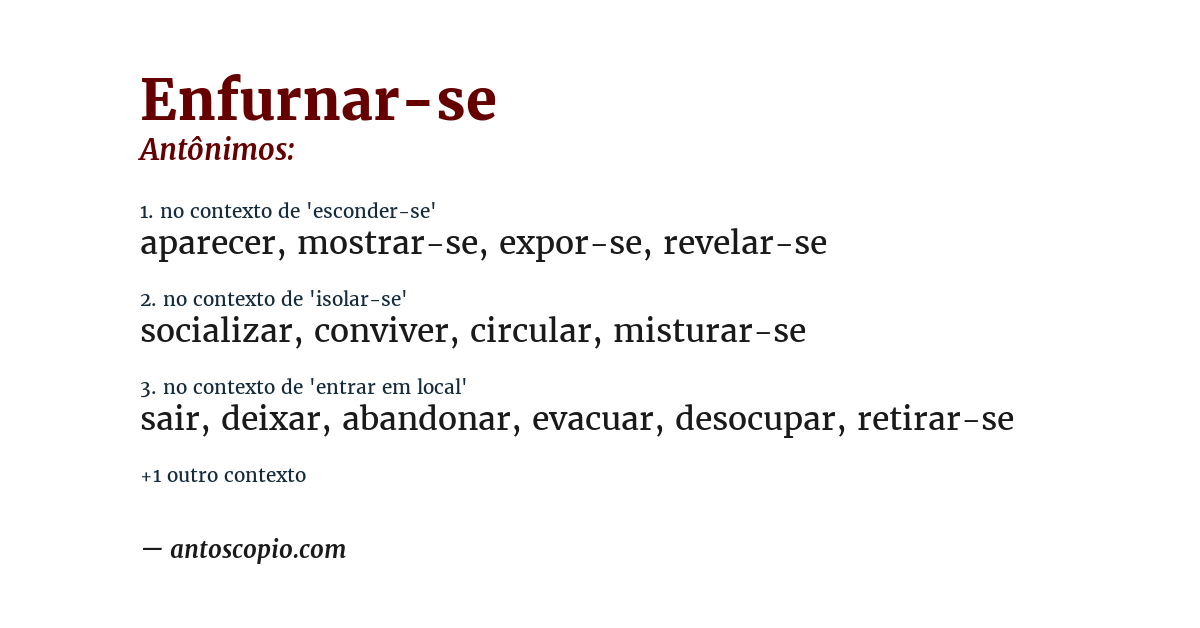 Antônimo de enfurnar-se