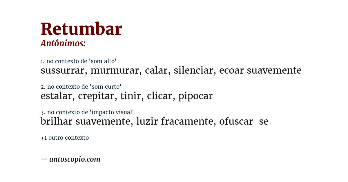 Antônimo de retumbar