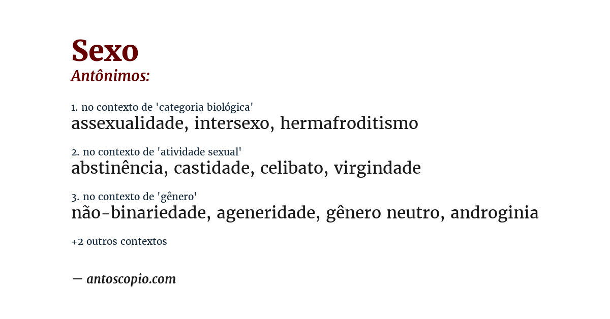 Antônimo de sexo